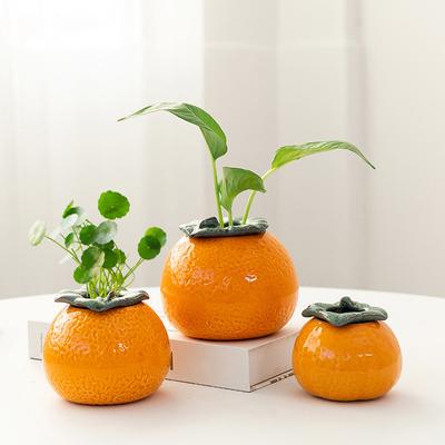 Kreative Orange Blumentopf Vase Keramik Sukkulenten Topf Pflanzer Wohnkultur Desktop Ornament Bonsai Blumentopf Garten Dekoration