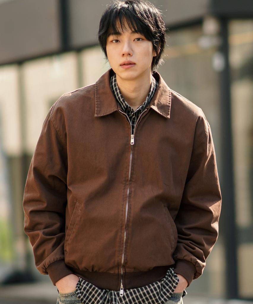 Jemut Workman Classic Harrington Jacket Brown Sojk2605