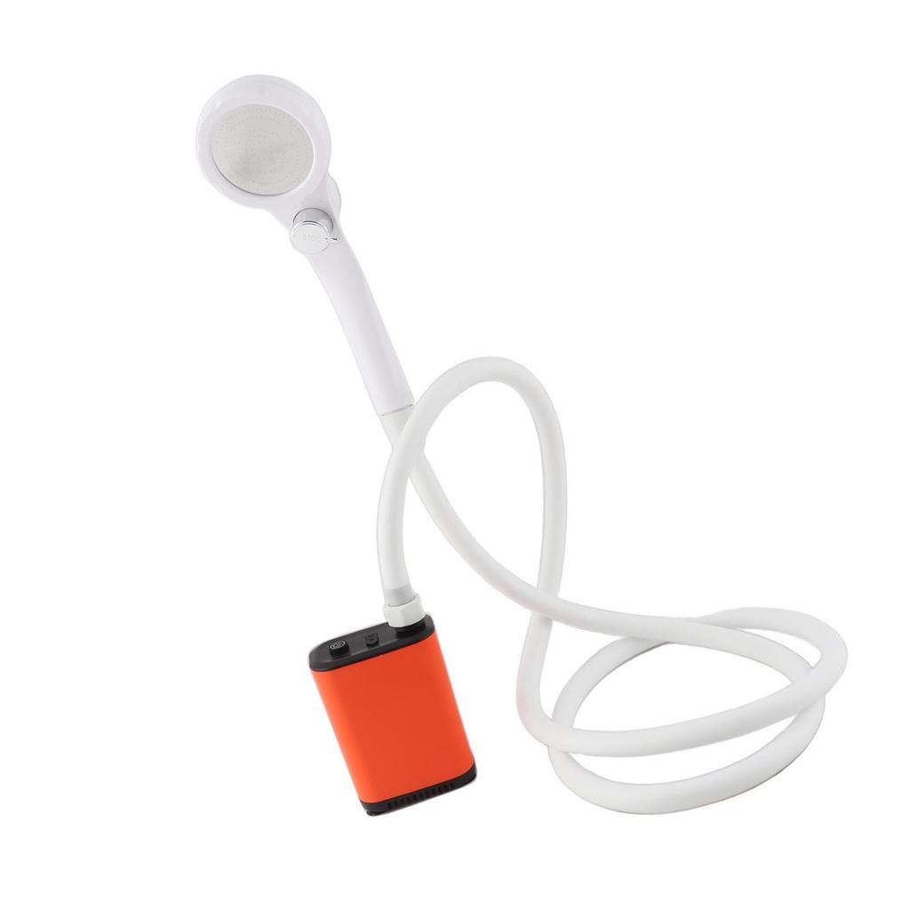 Przenośny Prysznic Elektryczny Kempingowy z 3 Ustawieniami Strumienia Wody Bezprzewodowa Pompa Prysznicowa Zewnętrzna z Rurą 5,9 stopy Kąt Stojak dla Tr