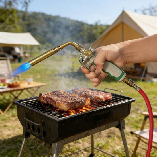 Mapp Torch with Adjustable Flame Propane Torch with 1.6m Hose Portable Welding Torch for Soldering Metalwork Outdoor Use