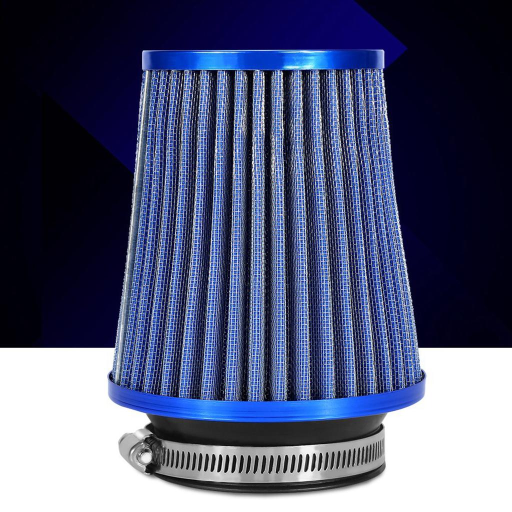 Car High Flow Cold Air Filter Intake Induction Kit High Power Mesh Cone Blue