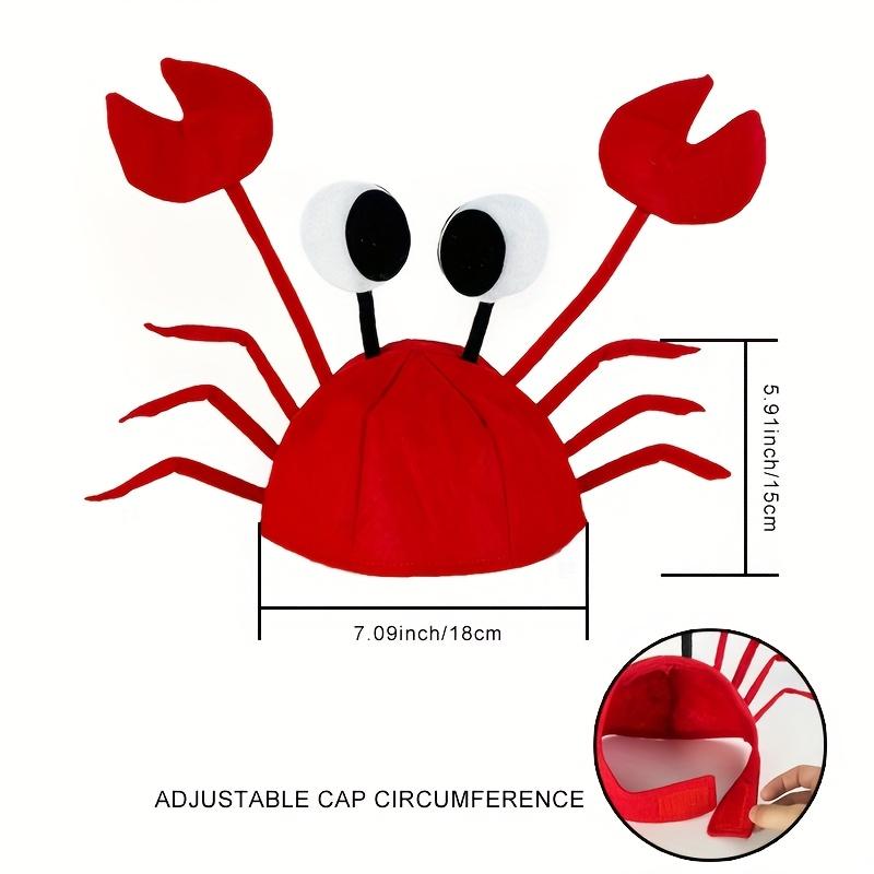 Cute and Funny Crab Hats, Holiday Friends' Parties,new and Unique Animal Headwear, Funny Props, Adjustable sizes,Christmas Gifts
