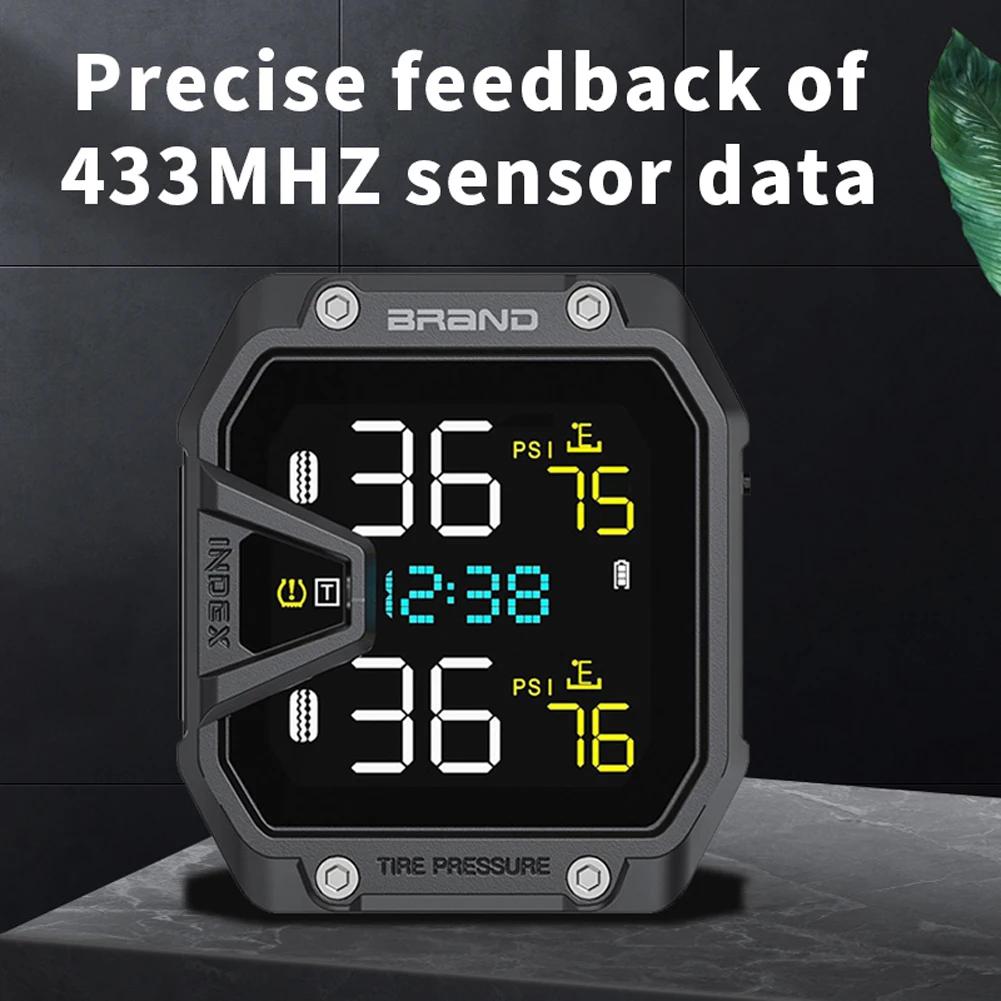 Wireless TPMS Tire Pressure Monitoring System With Exteral Sensors Smart Tyre Alarm Kit Universal Motorbike IP65 Waterproof