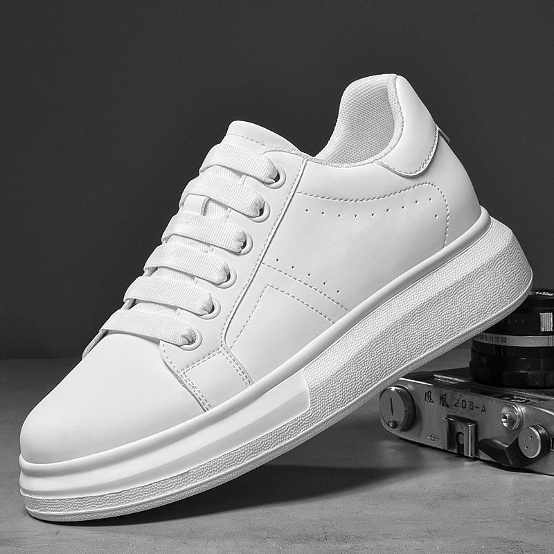 Genuine Leather Mens Sneakers New Designer Casual Shoes Fashion Male Skateboard Footwear All-match Thick Bottom Tenis Masculino