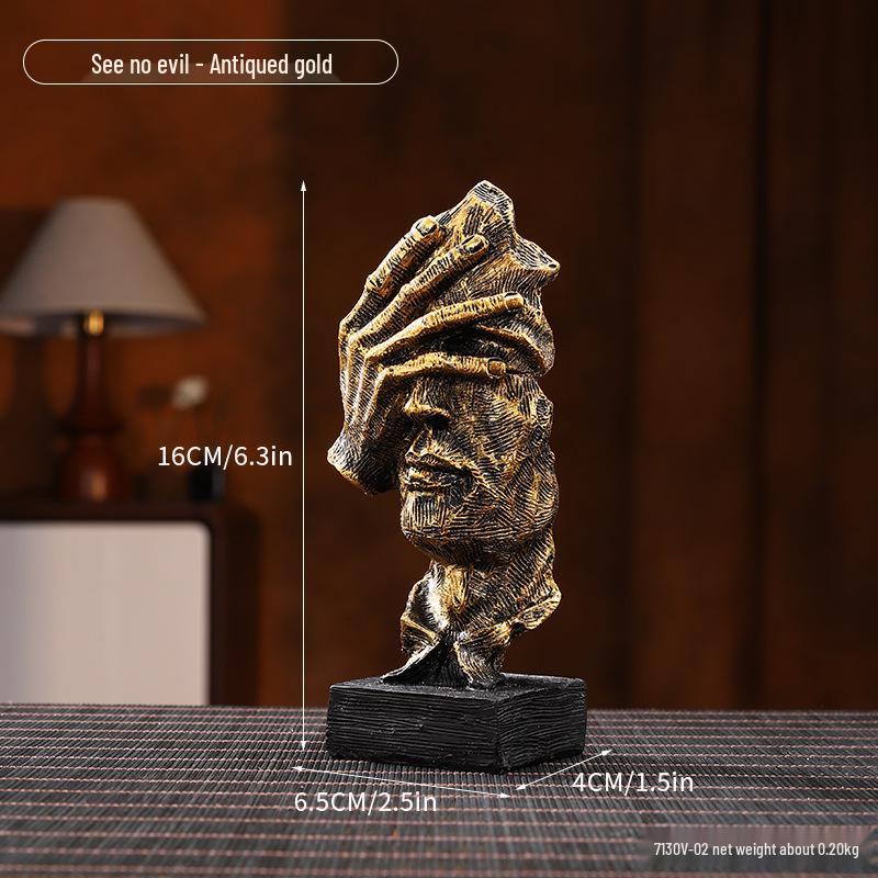 Golden Light Luxury Resin Handicrafts Collection: Ornaments for Office, Living Room, Wine & TV Cabinets