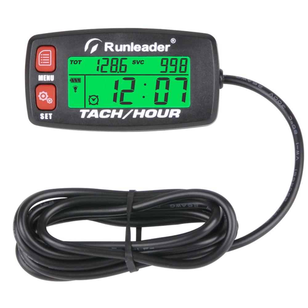

HM032B Inductive Tachometer Gauge Alert RPM Engine Hour Meter Backlit Resettable Tacho Hour Meters for Motorcycle ATV Lawn Mower красный