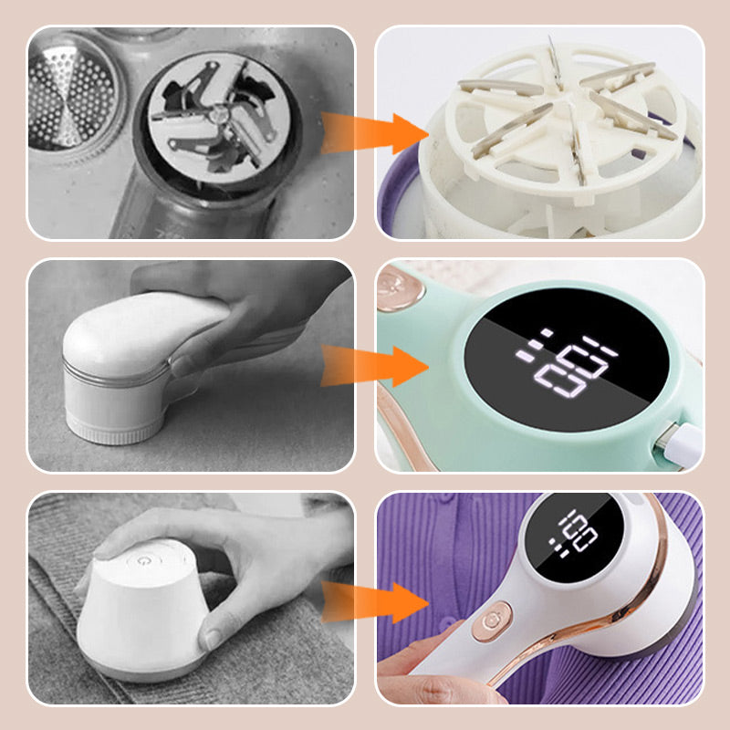 3-speed adjustment Portable Lint Remover Hair Ball Trimmer Fuzz Pellets Clothes Sweater Fabric Shaver with LED Digital
