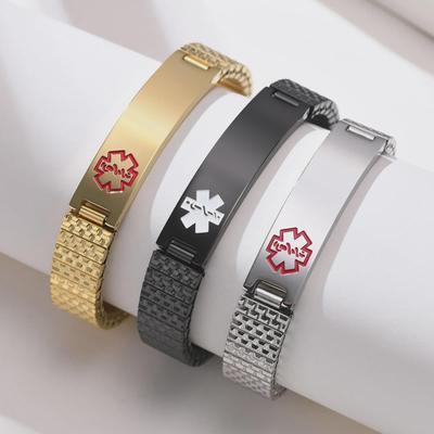 12mm Stainless Steel Elastic Medical Logo Bracelet BR-263 - Korean Fashion
