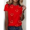 Summer Trend Simple Temperament Love Print Round Neck Short Sleeved T-shirt