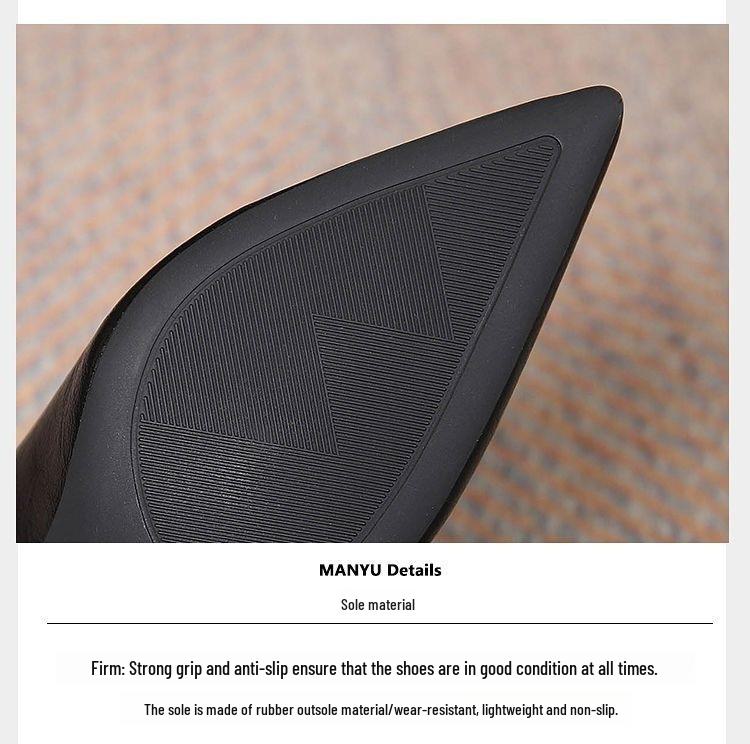 2025 Spring & Autumn Flight Attendant Stiletto Heels: Soft Leather, Versatile, Pointed, Professional Work Shoes