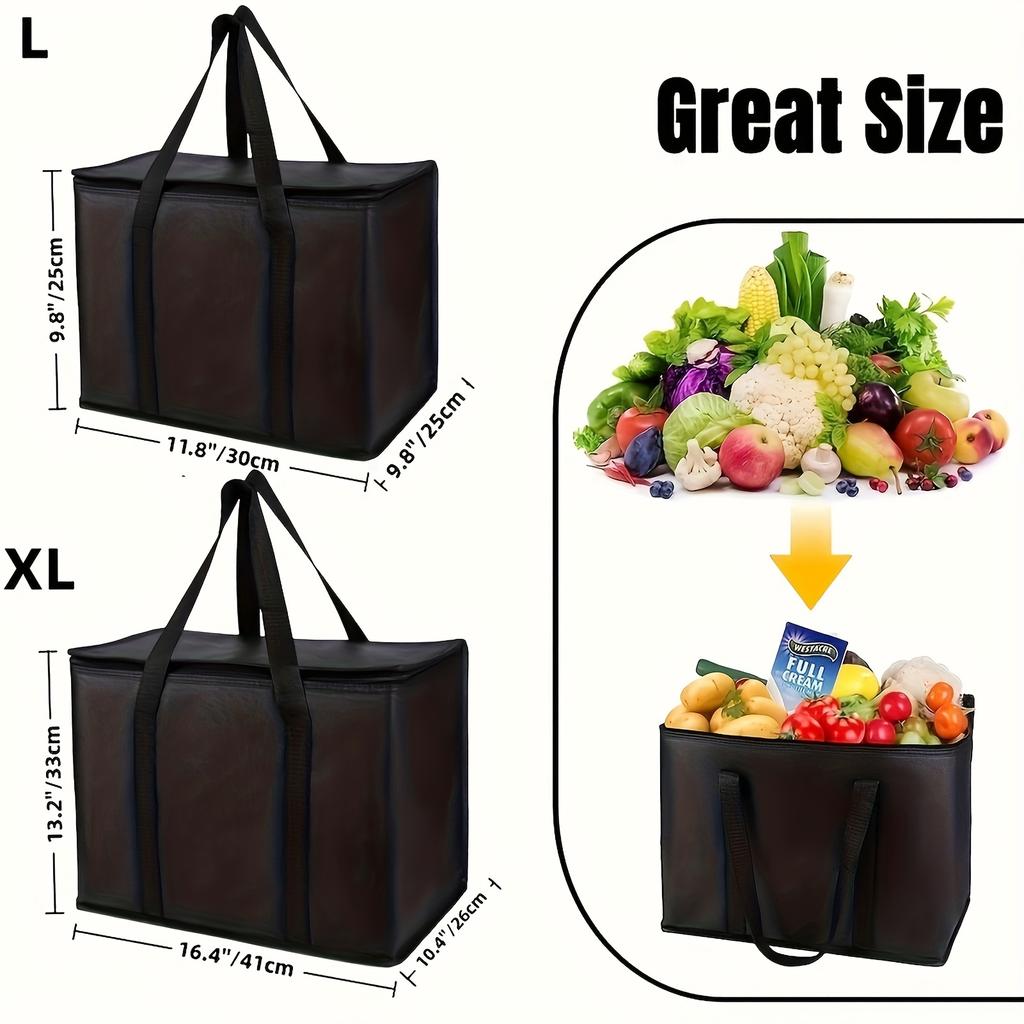1PC Insulated Thermal Cooler Bag Drink Storage Large Chilled Bags Cool Lunch Foods Lunch Box Zip Picnic Tin Foil Food Panier Rep