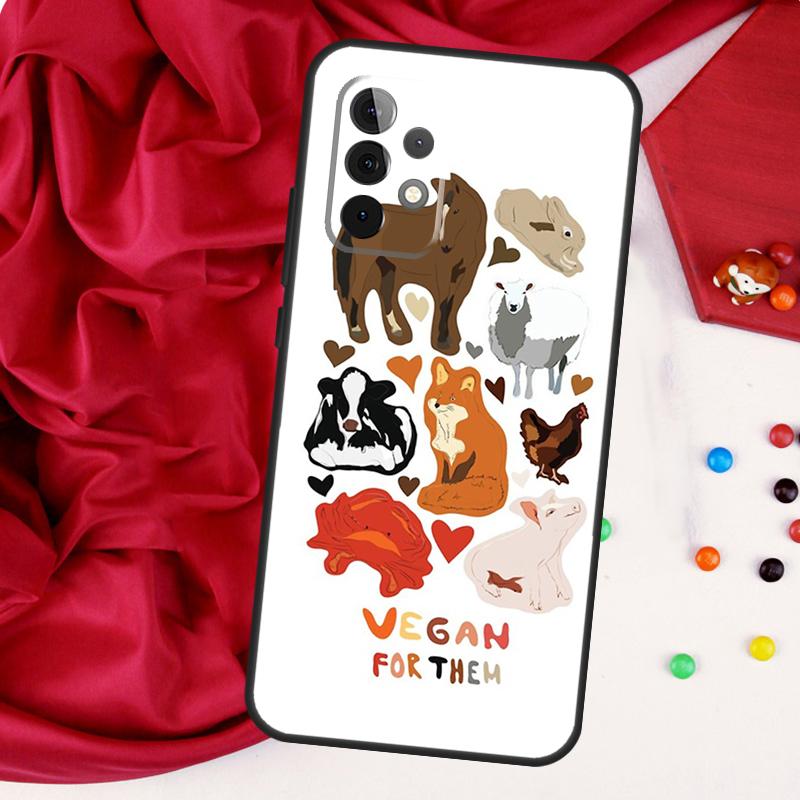 Vegan Pattern For Samsung Galaxy A55 A53 A33 A13 A35 A15 A36 A56 A26 A16 A22 A32 A52 A54 A34 A06 A05 Case