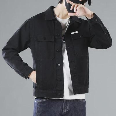 Chaqueta Vaquera Negra para Hombre - Ropa de Trabajo Casual para Primavera y Otoño