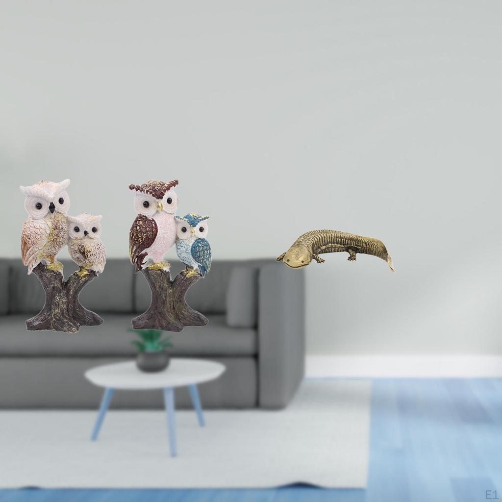 Owl Salamander Sculpture for Office Living Room Party Cafe Desk Study Tea Bookshelf