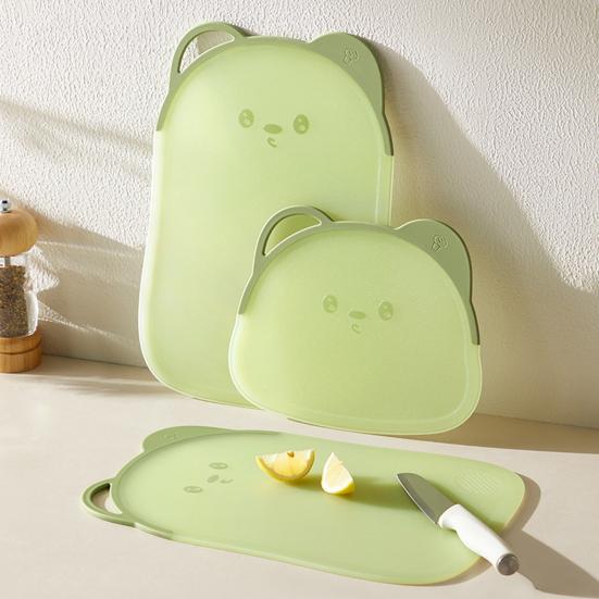 Double-Sided Cutting Board with Non-Slip Edges Food-Grade Plastic Fruits Chopping Board with Hanging Hole Anti-Microbial Space-Saving Cutting Mat