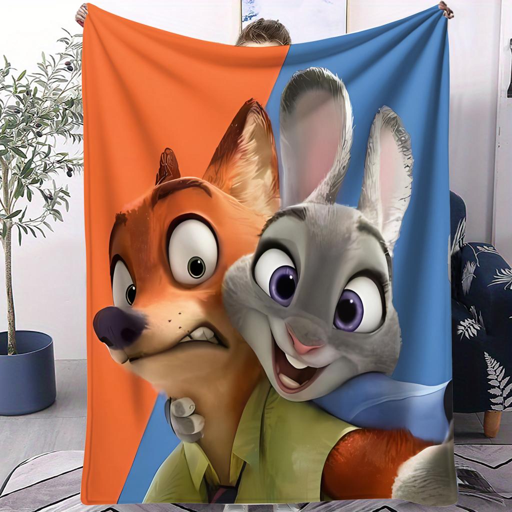 Hot Animal Zzootopia Blanket Warm Soft Small Cover Blanket Suitable For Kids Bedroom Living Room Sofa Bed Office Travel Camping