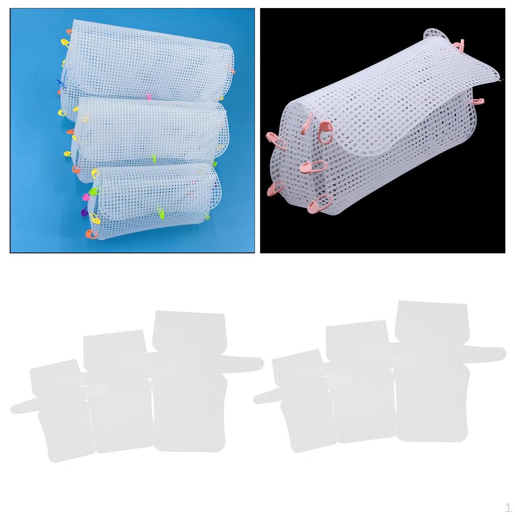Rete Per Borse All'Uncinetto - Set 7 Pezzi Di Tela A Maglia Plastica Per Ricamo E Artigianato - Foto 2