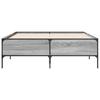 Bed Frame Gray Sonoma 160 x 200 cm Engineered Wood and Metal