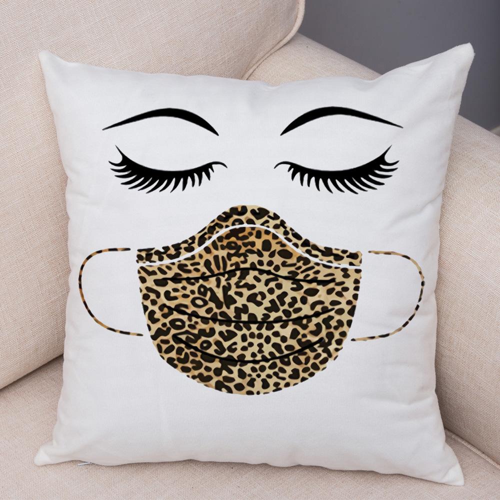 Fashion Mask Eyelash Print Pattern Pillowcase Cover  Bed Car Office Decorative