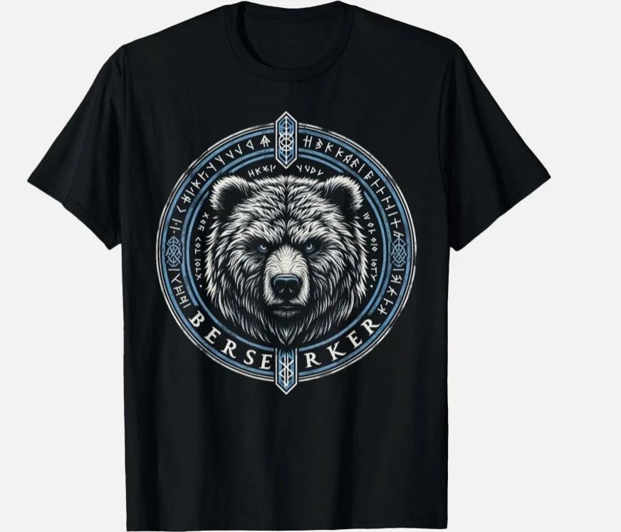 Viking Shirt for Men Viking Berserker Bear Gift Unisex T-Shirt M