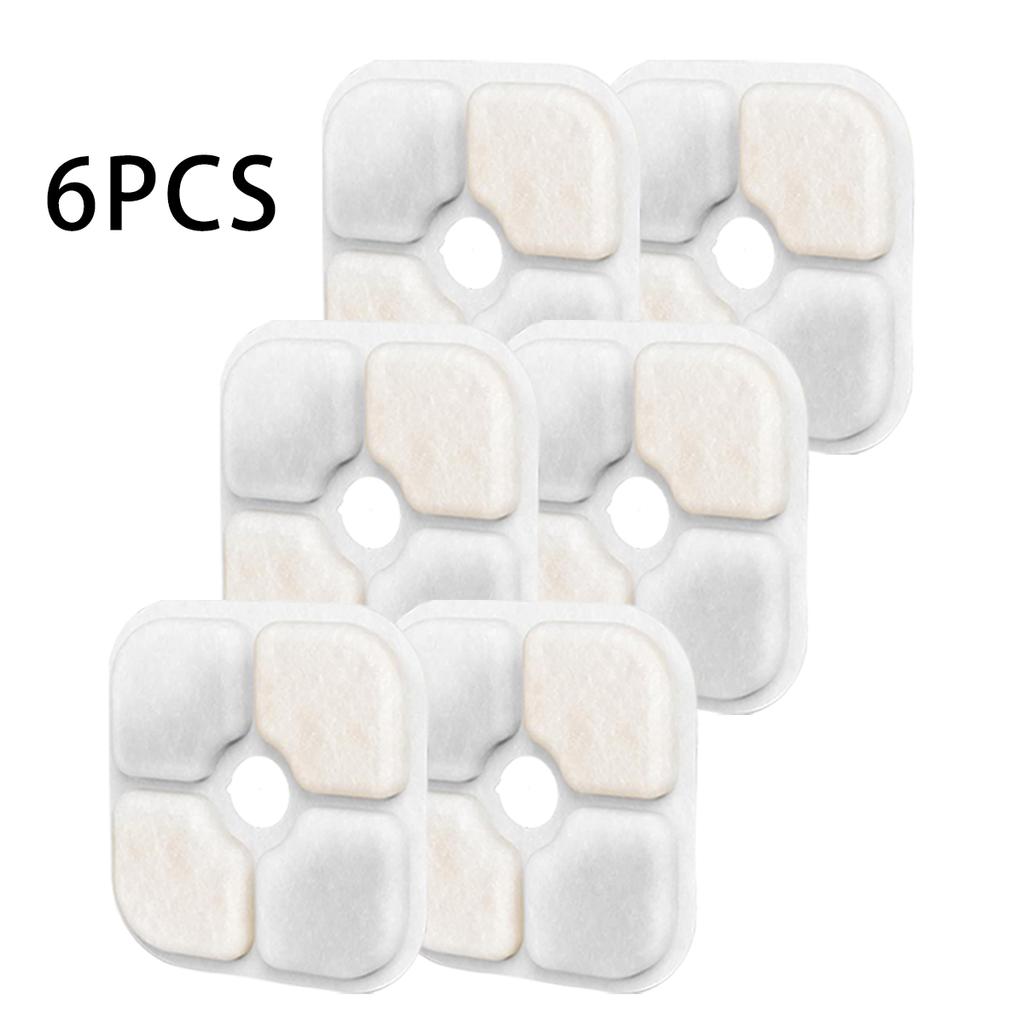 6/12Pcs Replacement Activated Carbon Filter For Pet Water Fountain Activated Carbon Cotton Filter Set For Cat Drinking Fountain
