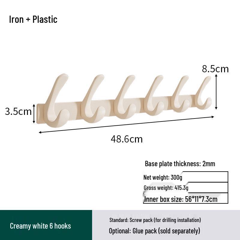 Space Aluminum No-Drill Clothes Hook for Bedroom/Bathroom Doors