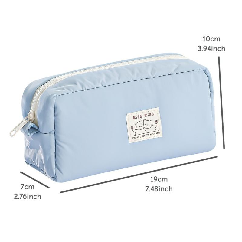 1 pz Astuccio Matite Kiss Cream Borsa Porta Penne Simpatico Cartone Animato Cane & Gatto Design Semplice Grande Capacità Pochette Portaoggetti Stile Giapponese