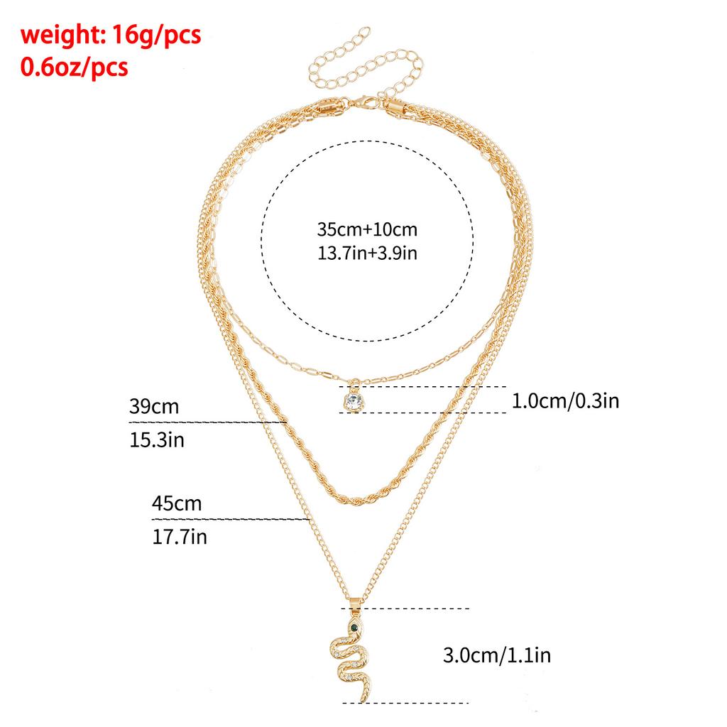 Retro Style Snake Water Drop Pendant Spiral Collarbone Chain Personalized Trend Necklace