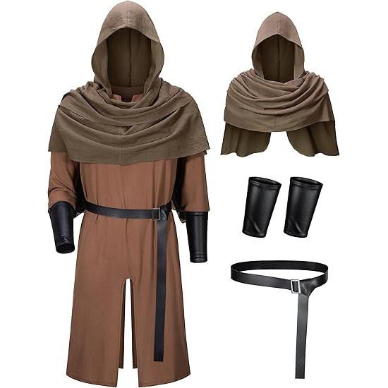 Medieval Renaissance Pirate Knight Cosplay Costume With Cape For Halloween Stage Performance