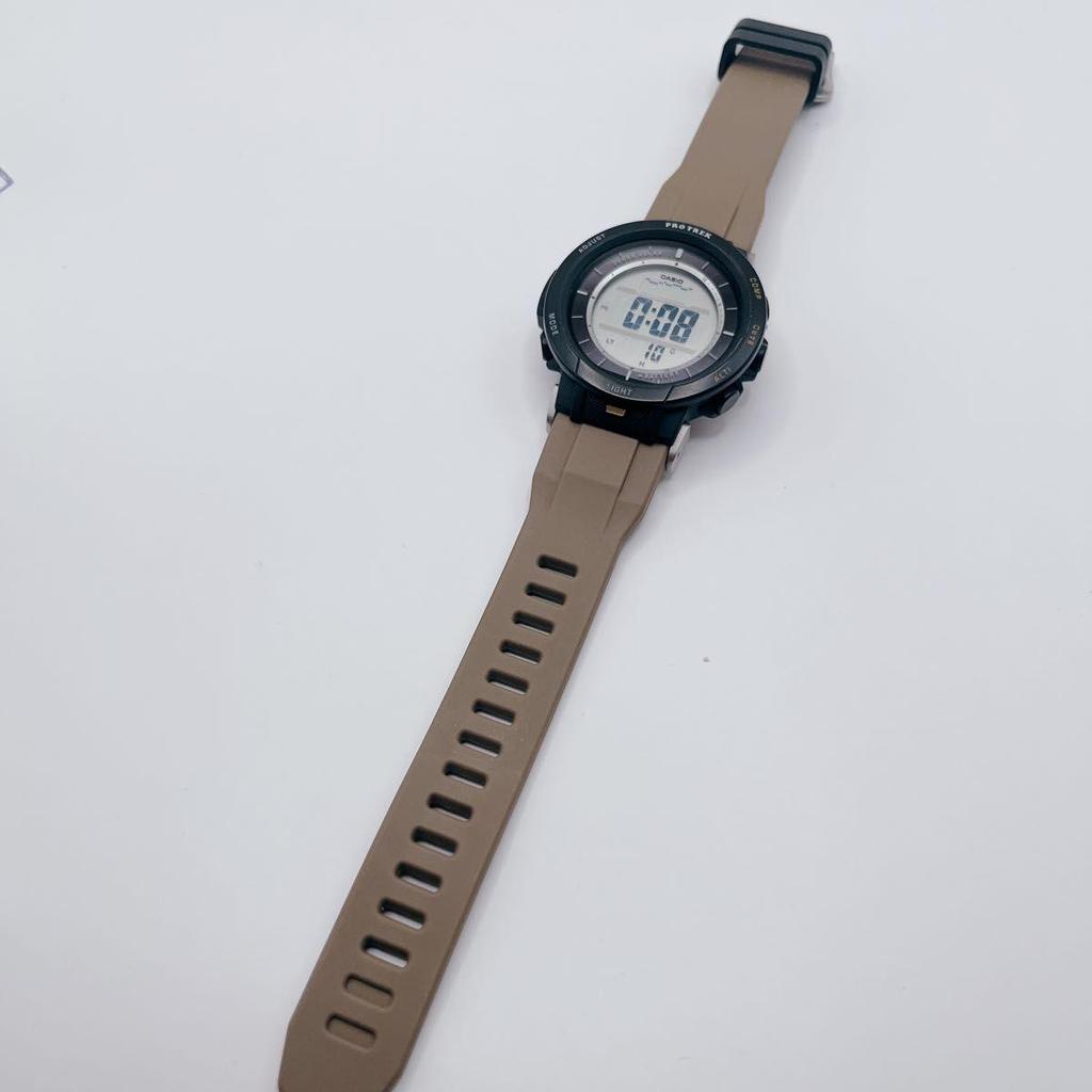 Used [Extremely Good Condition] CASIO PRO TREK PRG-30-5JF Tough Solar Triple Sensor Digital Black Men's Watch