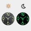 1pc Wooden Black Glow-in-the-dark Wall Clock, Modern Simple Home Silent Clock, Can Shine In the Dark Night Light Wall Clock