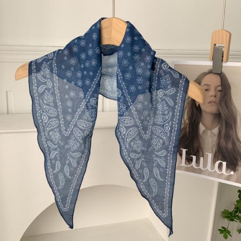 Cashew Flower Silk Scarf, Scarf, New Retro Headscarf, Headband, Jeans, Waist Accessories, Triangular Scarf, Waist Fart Curtain.