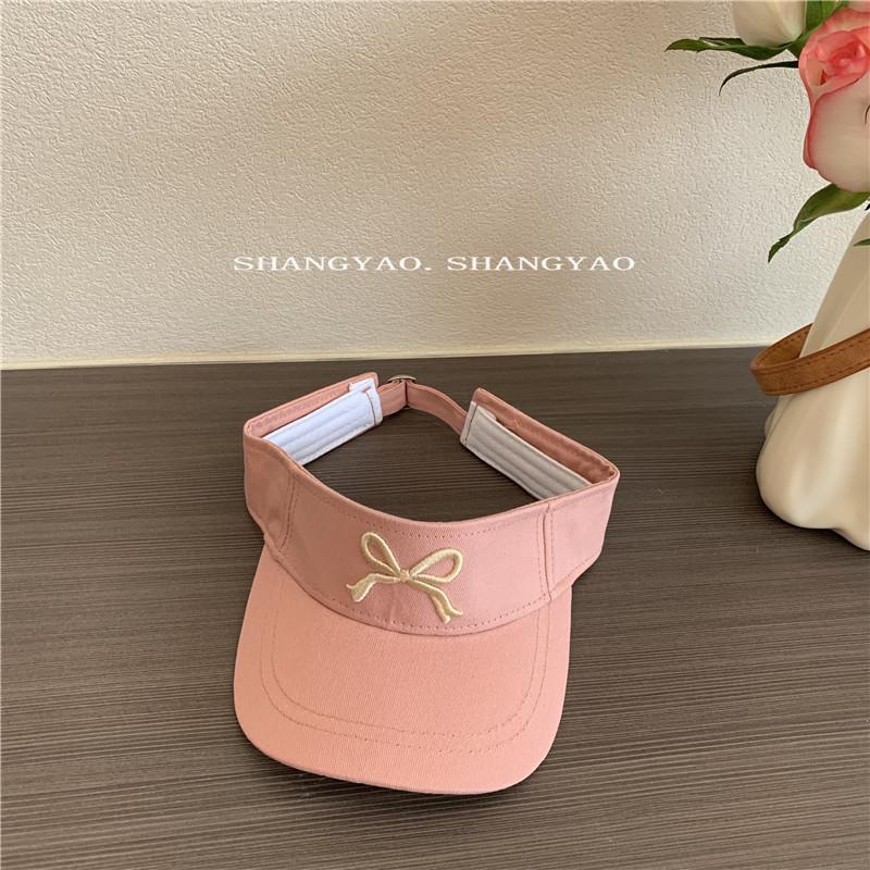 Parent-child Bowknot Open-top Hat for Women, Korean Style Versatile Fresh Sunscreen Hat, Children's Topless Sunshade Duckbill Cap for Summer
