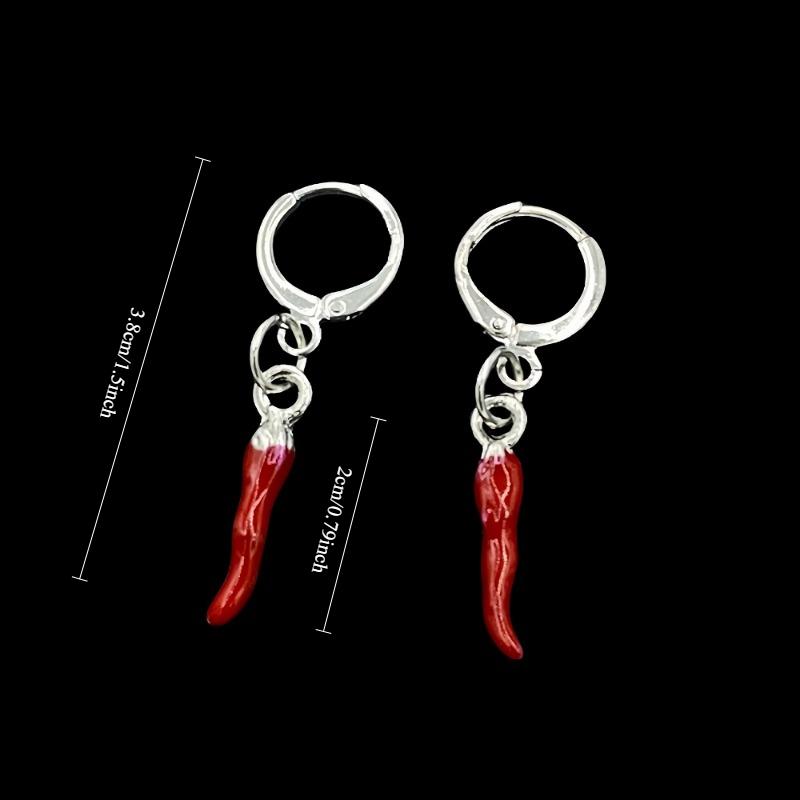 Fashion Red Pepper Chili Ear Buckle Explosion Red Pepper Earrings Y2K Earrings