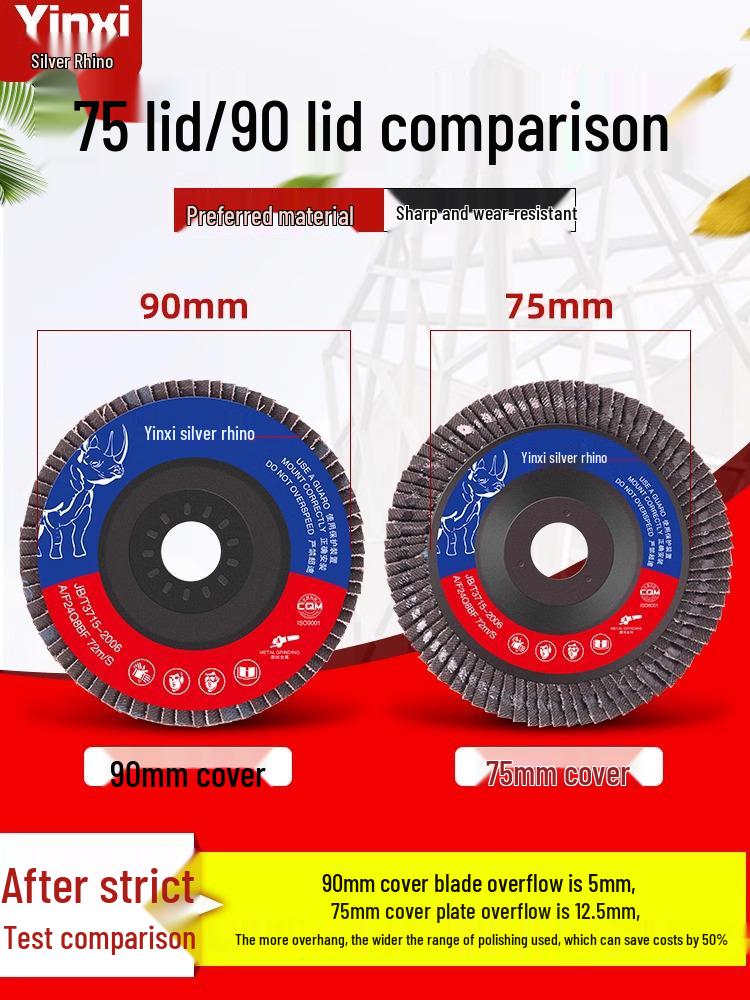 Silver Rhino Thickened Flap Disc: Stainless Steel & Metal Angle Grinder Polishing Wheel with Calcined Abrasive Cloth.