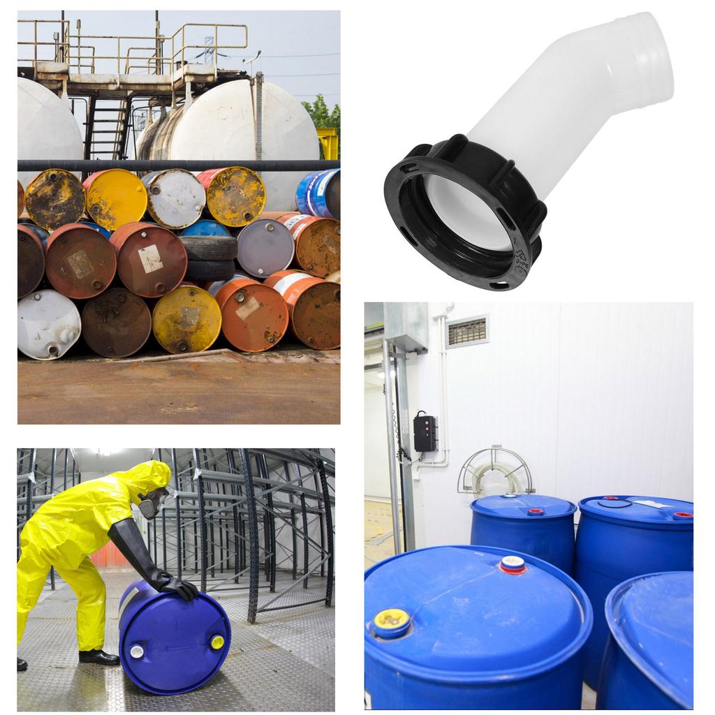 Ibc Ton Barrel Valve Adapter 60Mm Black Cap Sturdy Drain Pipe Fitting Efficient Leakproof Connector for Water Tank Hose
