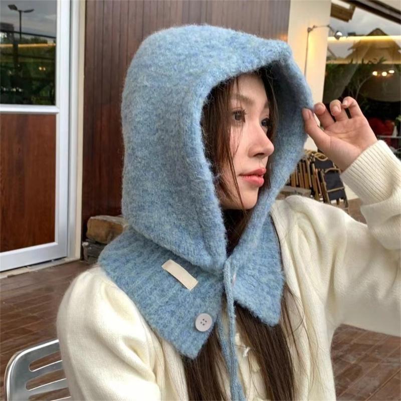 Handcrochet Neck Gaiter Hat for Women Winter Soft Warm Balaclava Hat Shopping Scarf Caps Outdoor Windproof Neckcover Hat