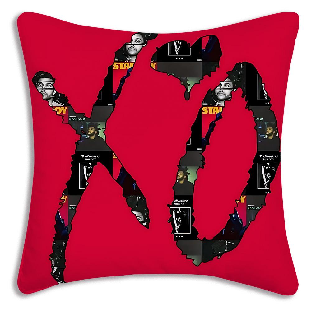 Rapper The W-WeekndS Pillow Covers Cartoon Sofa Decorative Home Double-sided Printing Short Plush Cute Cushion Cover