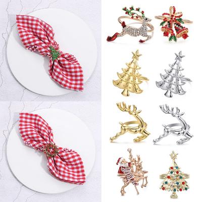 Merry Xmas Santa Claus Christmas Tree Christmas Supplies Mouth Ring Table Decoration Napkin Ring