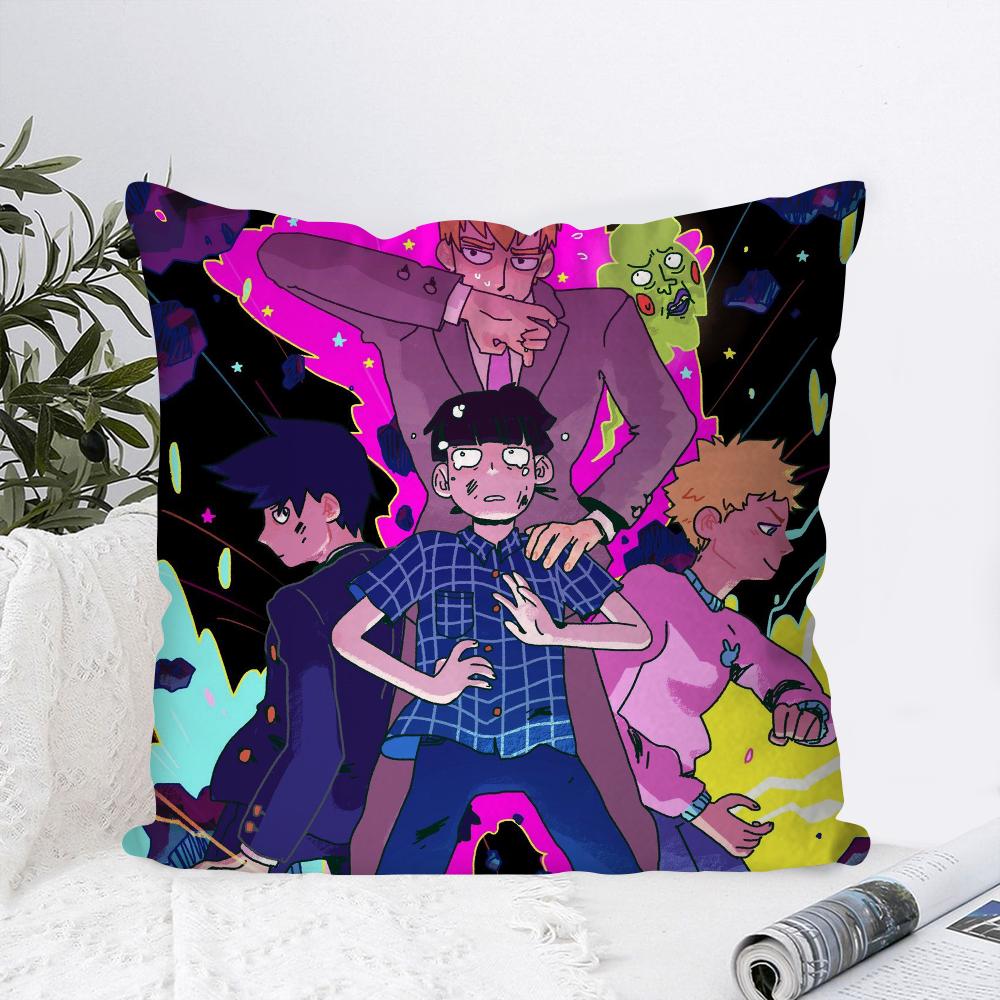 Anime Mob Psycho 100 Pillow Case Square Pillow Bedroom Sofa Leisure Comfort Cushion Car Living Room Home Decoration
