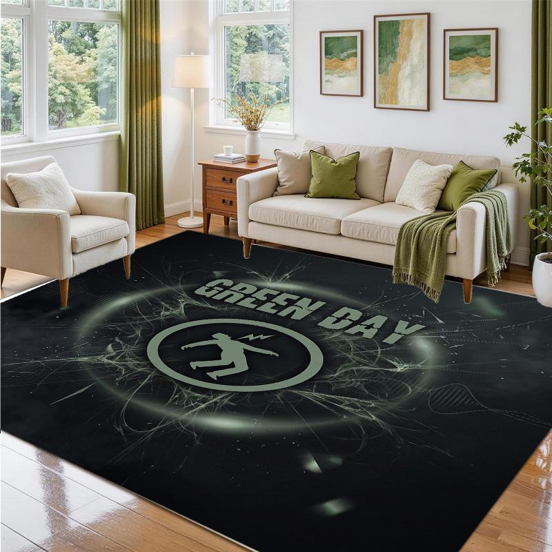 Green Day Design Crystal Velvet Rug Soft Decorative Mat for Bedroom Entrance