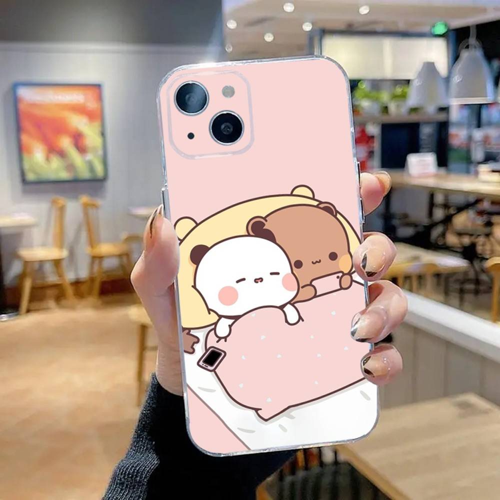 Cute BuBu DuDu Phone Case For iPhone 16,15,14,13,12,11 Pro,Max,Plus,X,XS,XR,SE,Mini Transparent Silicone Soft