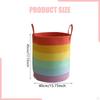 Nursery Hamper Rainbow Striped Storage Basket with Handles Woven Laundry for Apartments