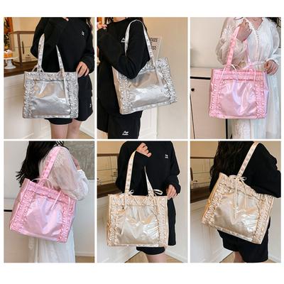 Ita Bag Tote Bag Clear Window for Pins Shoulder Bag Handbag Bag DIY Cosplay Stachel Tote Bag Sweet Bows Purses Gifts