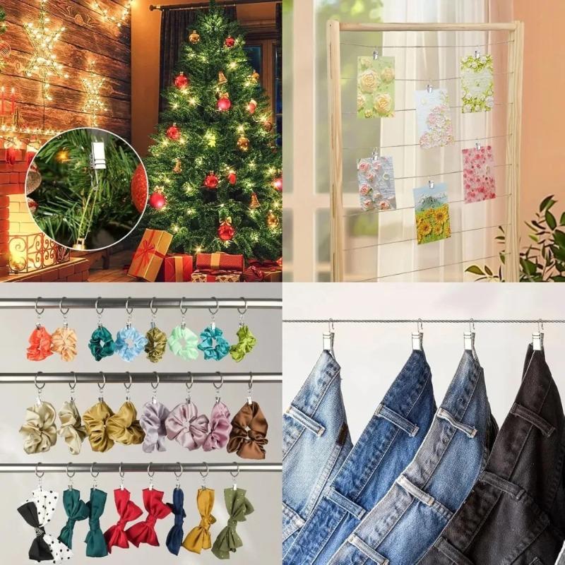 Stainless Steel Curtain Clips with Hook Sturdy and Durable Window Curtain Hook Clips Home Window Curtain Decor Accessories