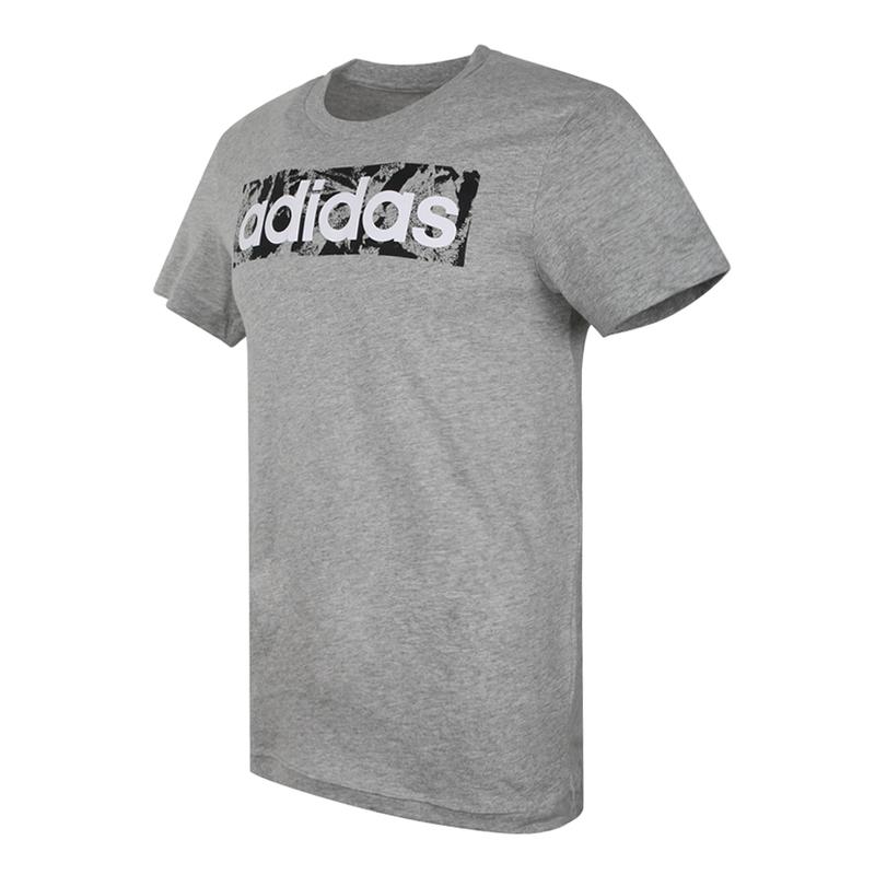 Adidas E Lin Aop Box T Round Neck Fashion Short Sleeve T-Shirt Men Tops Gray DV3044