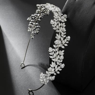Luxury Bridal Tiara Wedding Headband Cubic Zirconia Bride Headband Tiaras and Crowns for Women Party Prom Hair Jewelry Headdress