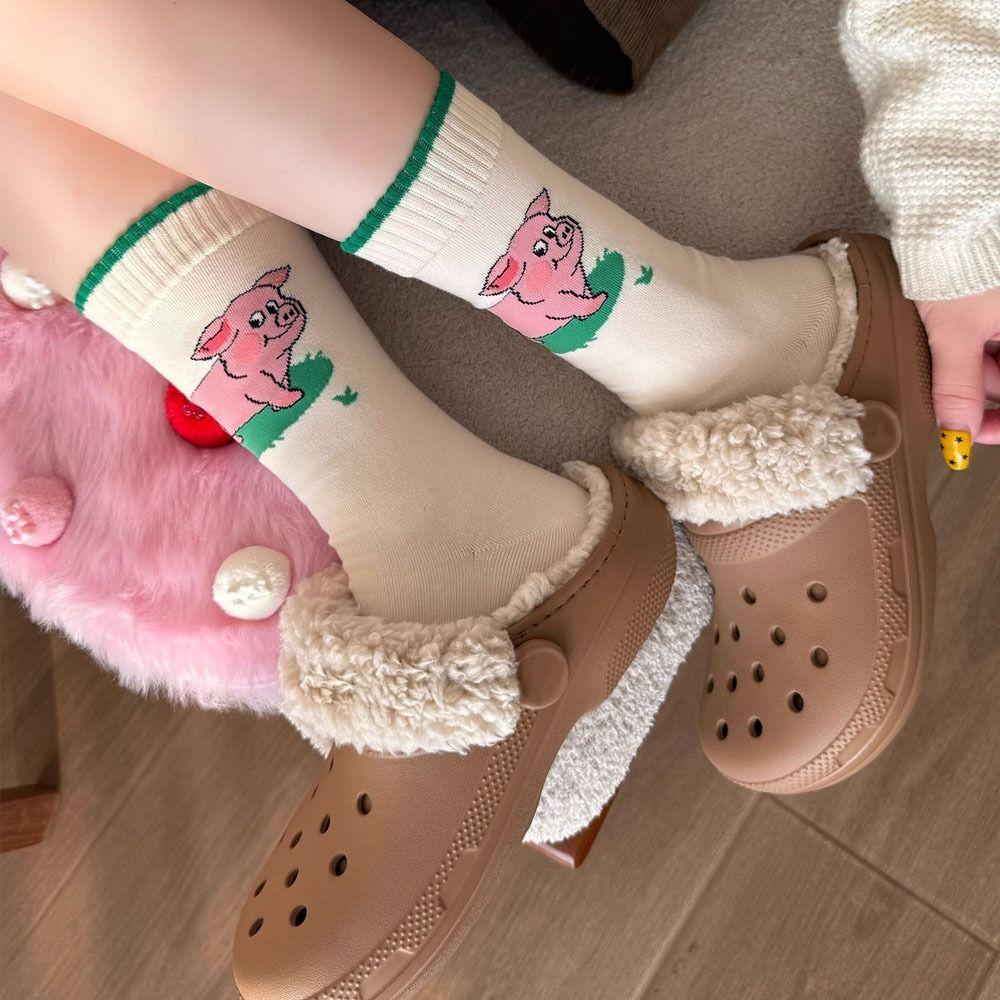 Cotton Funny Socks Harajuku Street Mid Tube Socks New Cartoon Pig Socks