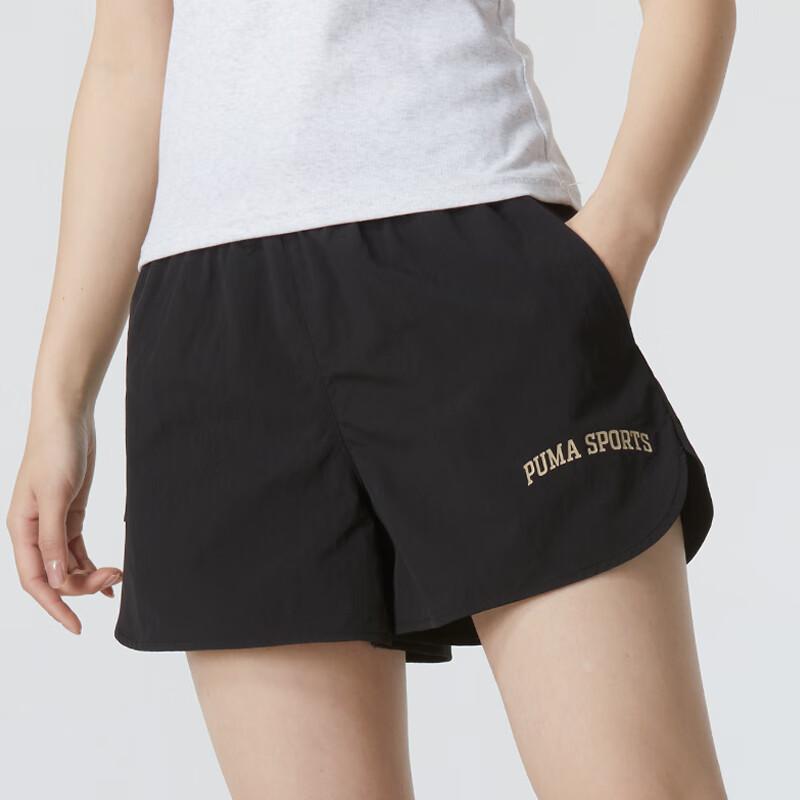Puma Einfarbig Bequeme Lose Atmungsaktive Mittlere Taille Casual Shorts Frauen shorts Schwarz 630357-01