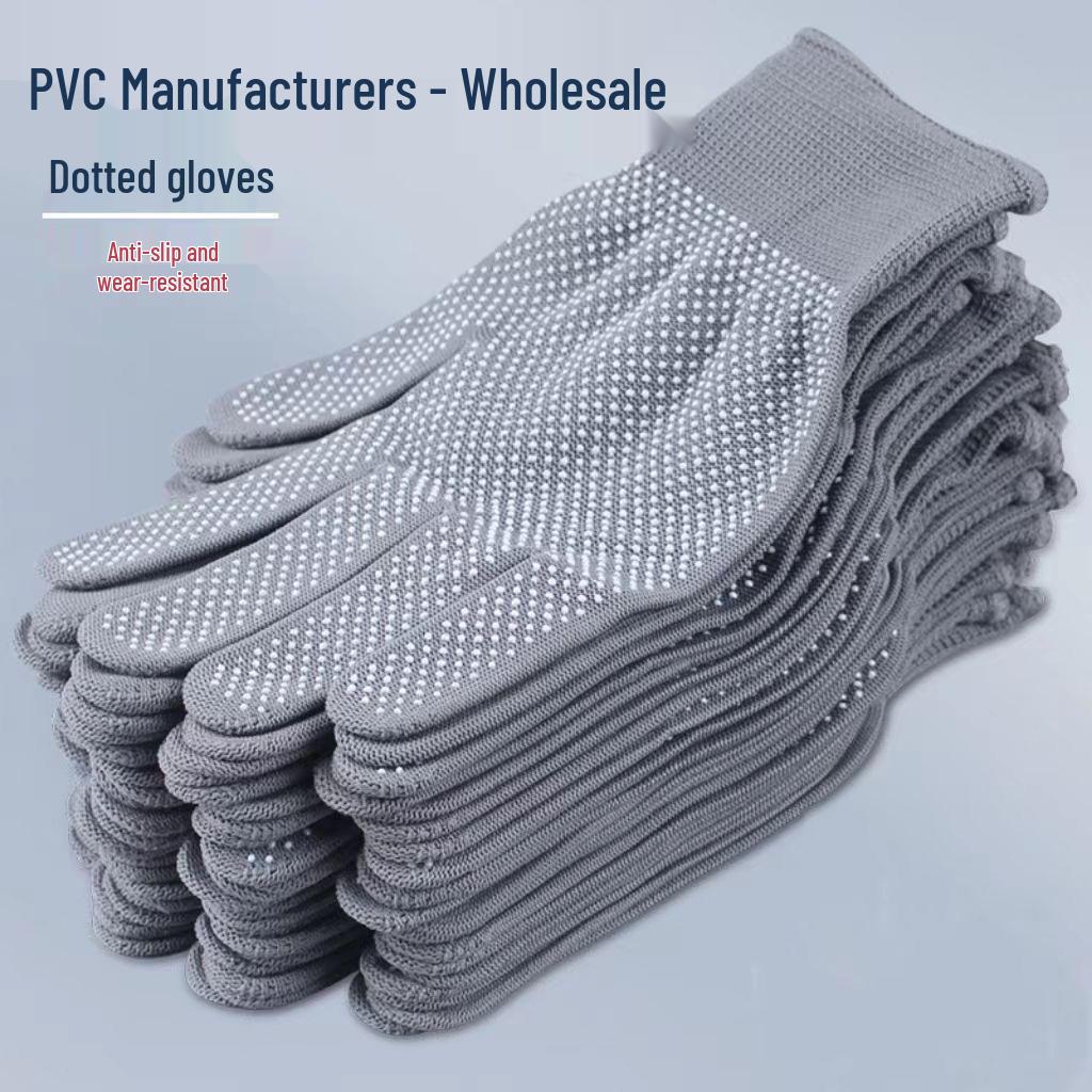 Nylon Anti-Slip Wear-Resistant Dotting Gloves for Men and Women - Thin, Glue-Coated, Ideal for Driving and Handling Tasks